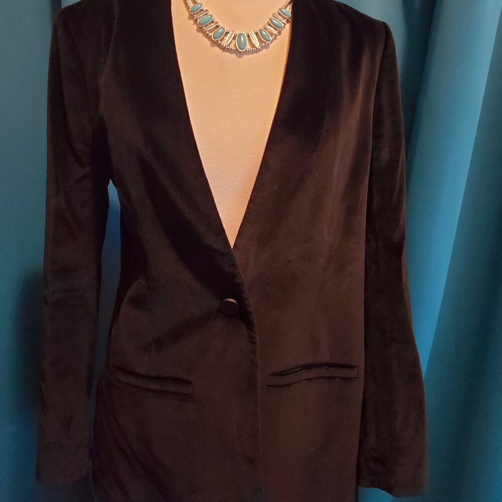 Madewell Black Velvet Blazer